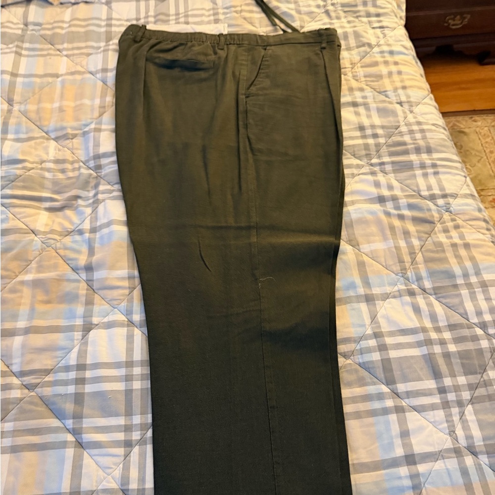Men's Old Navy Linen Olive Green Casual Pants XXXL